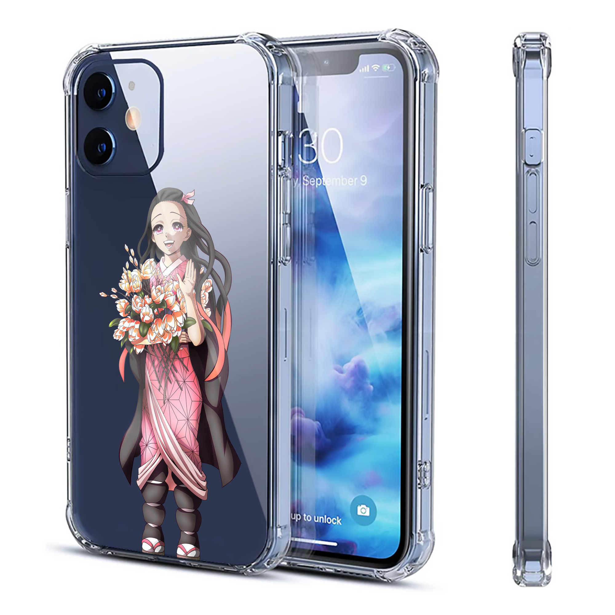 （画像用） 鬼滅の刃（きめつのやいば）竈門 禰󠄀豆子／かまど ねずこ Kamado Nezuko 【iPhone 12シリーズ対応】透明スマホケース（クリアソフトケース）